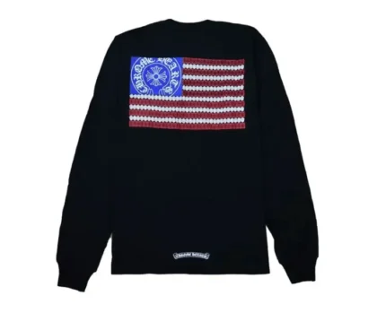 Chrome Hearts American Flag Long Sleeve Tee Shirt Black