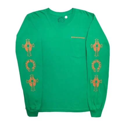 Chrome Hearts Horse Shoe Pocket Logo Long Sleeve Green