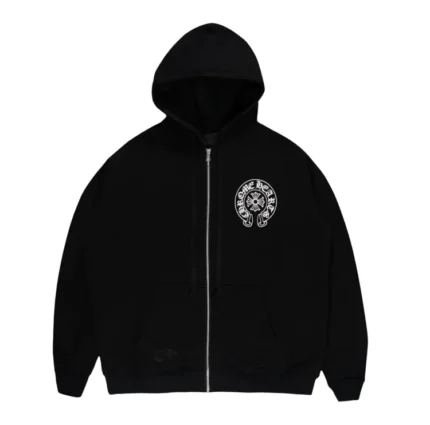 Chrome Hearts Horseshoe Los Angeles Zip Up Hoodie Black