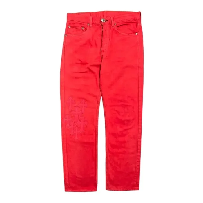 Chrome Hearts Levi's Cross Patch Jeans Red