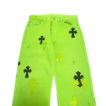 Chrome Hearts Levi's Sex Records Cross Patch Jeans Lime Green