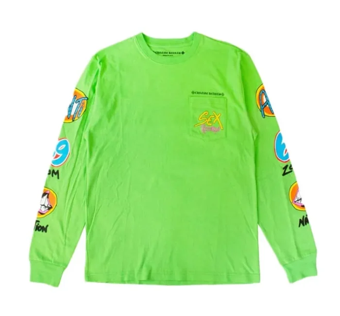 Chrome Hearts Sex Records Long Sleeve Tee Shirt Green