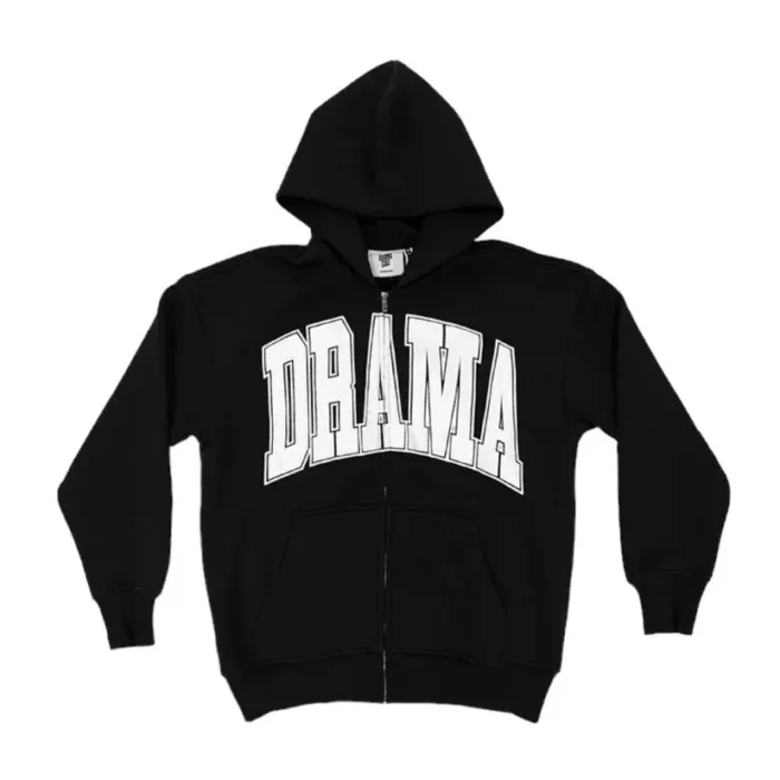 Drama Call Black Heavy Zip Up Hoodie